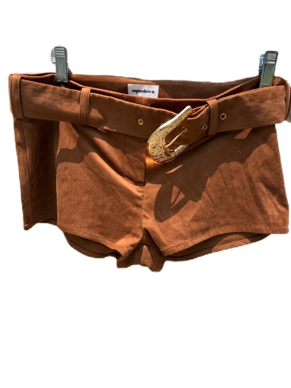 superdown faux suede Raddix short brown Small - Picture 7 of 16